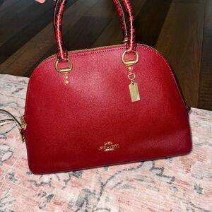 Coach Cherry Red Leather Satchel